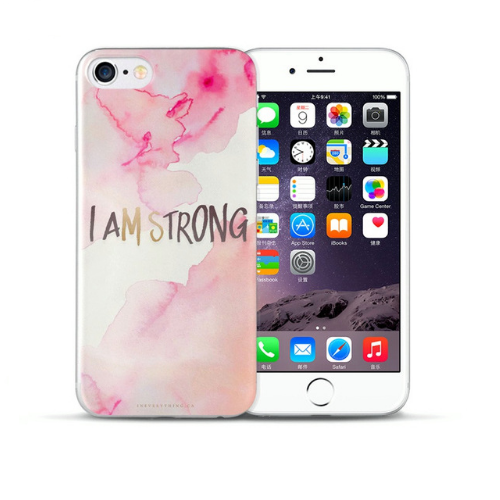 God Vel haak Apple Iphone 6 / 6S / 7 / 8 siliconen hoesje I am strong - Apple -  Nieuwetelefoonhoesjes.nl