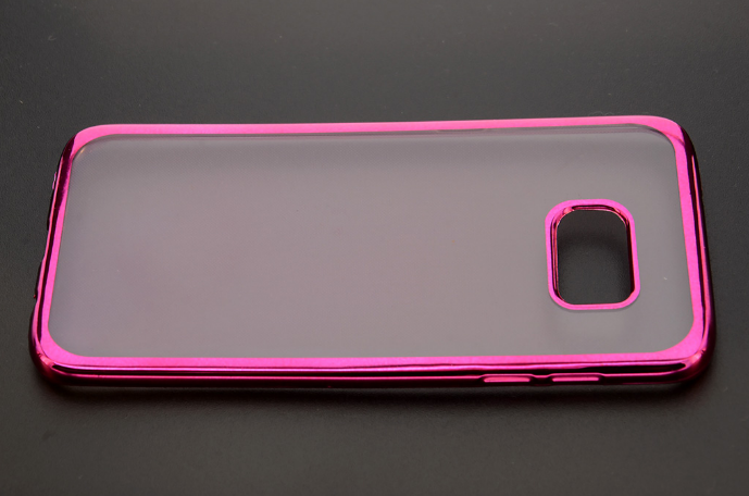 interview Bijwonen Respectievelijk Samsung Galaxy S7 / S7 Edge transparante hoesjes met een roze gekleurde  rand - Samsung - Nieuwetelefoonhoesjes.nl