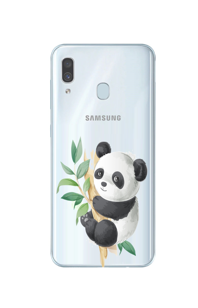 combinatie Roos geweten Samsung Galaxy A10 / A20 / A20E / A30 / A30S / A40 / A50 / A50S siliconen  hoesje transparant Panda - Samsung - Nieuwetelefoonhoesjes.nl