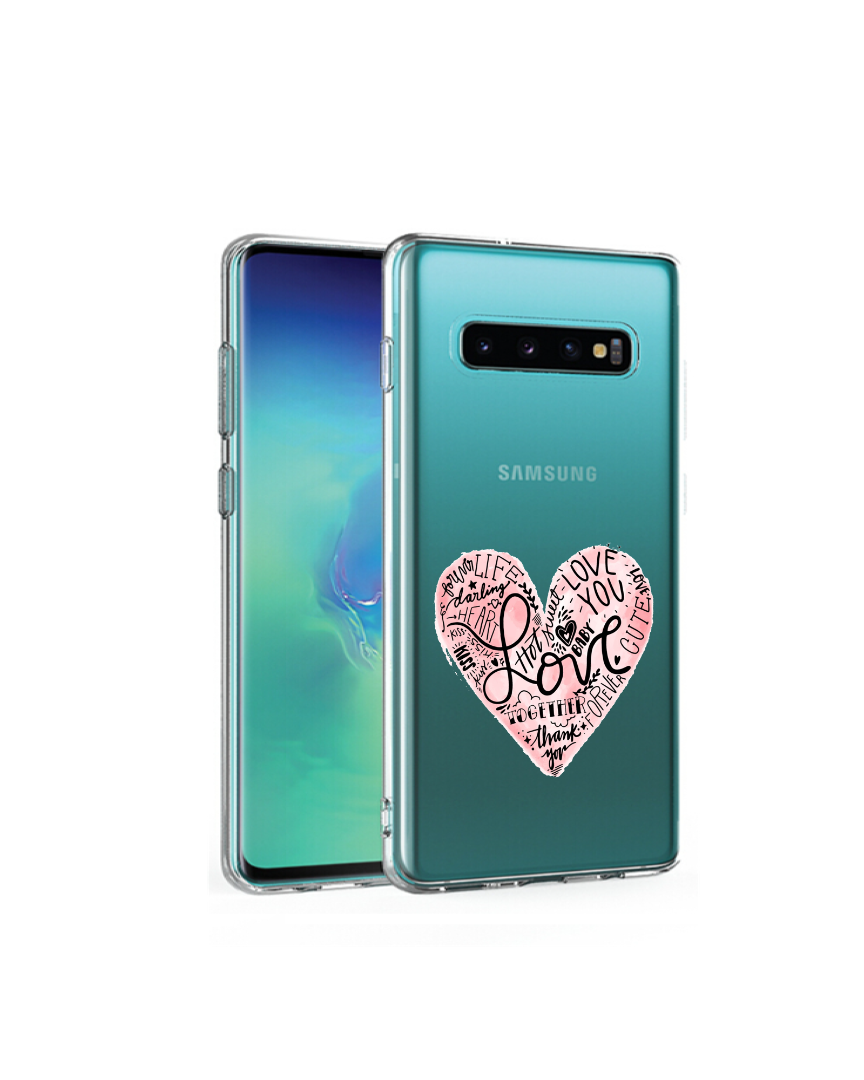 Samsung Galaxy S10 S10 Plus / E siliconen hoesje transparant hartje love - Samsung - Nieuwetelefoonhoesjes.nl